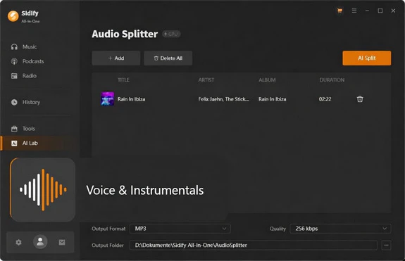 separador de audio con IA