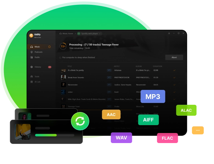 Varios formatos de audio