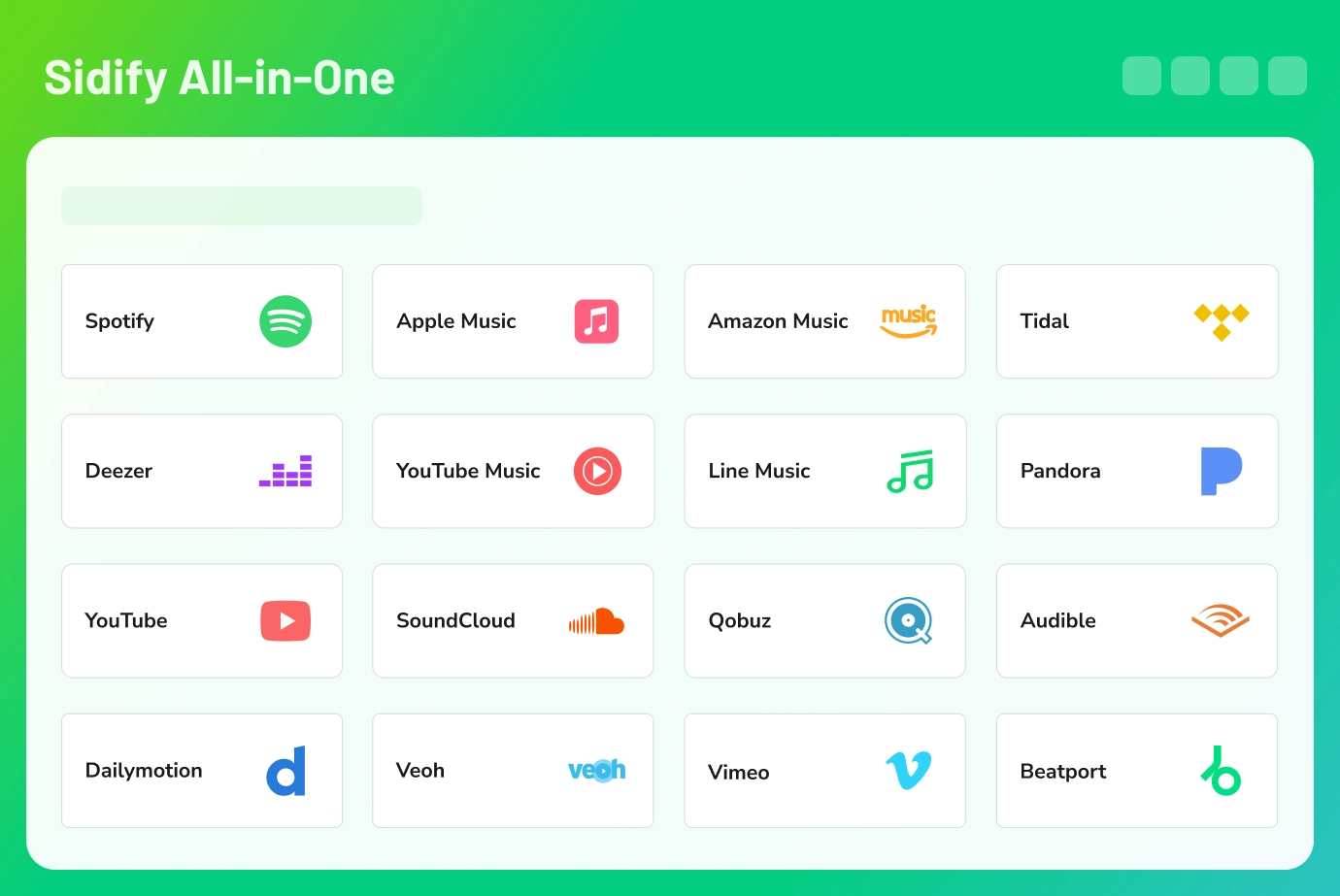 Guarda canciones de todos los servicios de streaming populares