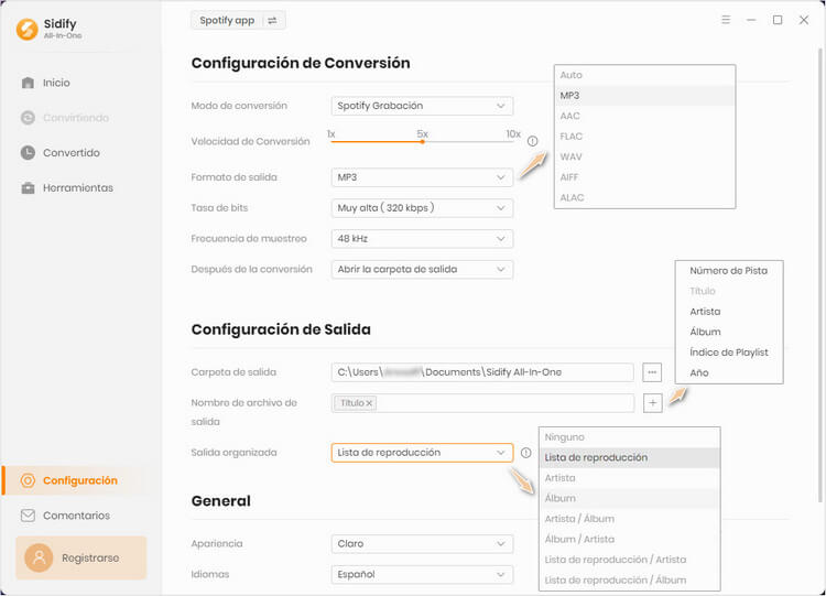 Personalizar la configuración