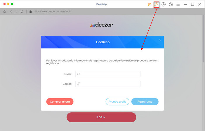 Registro de Deezer Music Converter