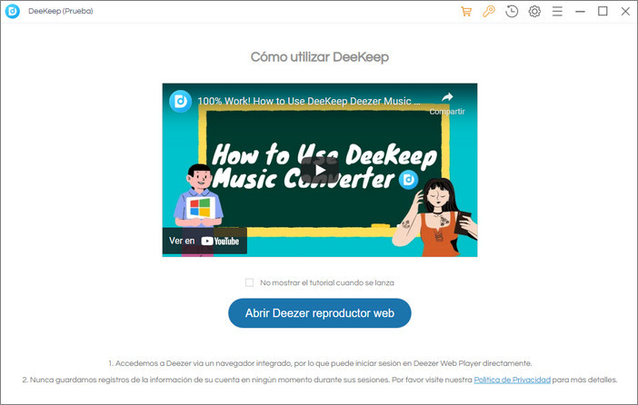 abrir Deezer reproductor web