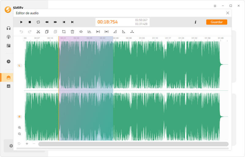 Editor de audio en Sidify