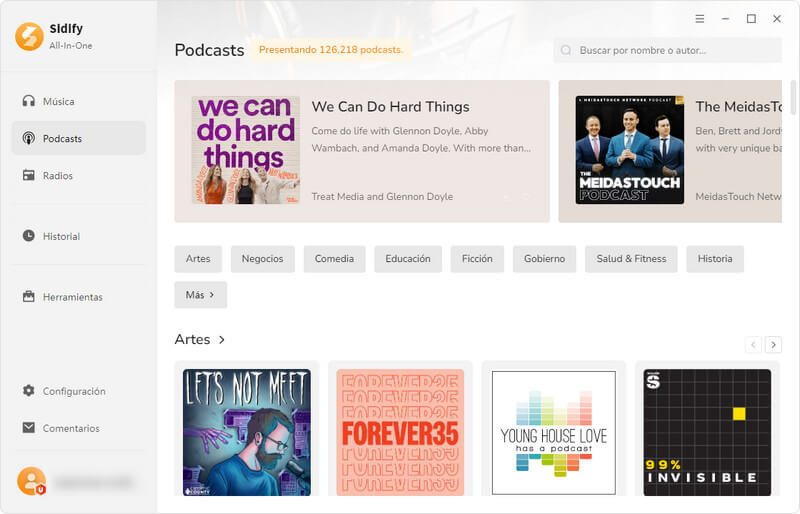 Explora podcasts en Sidify All-In-One