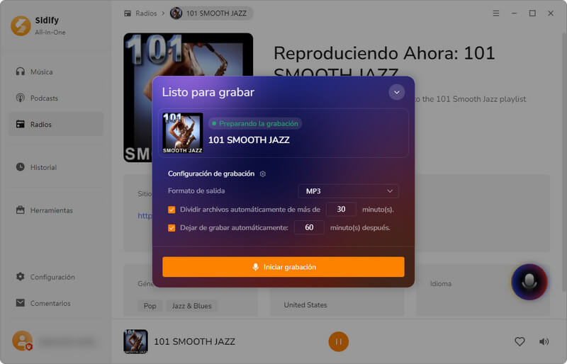 Graba emisoras de radio online con Sidify