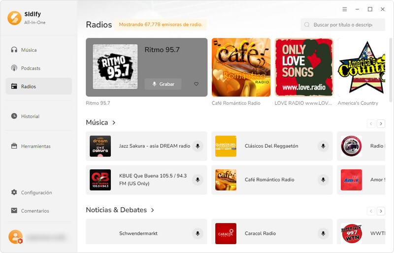 Explora radios en Sidify All-In-One