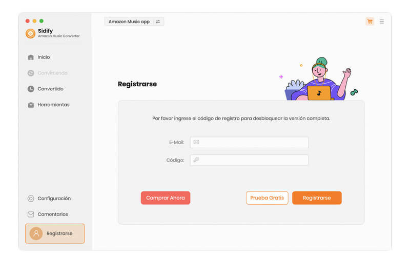 Registro de Amazon Music Converter