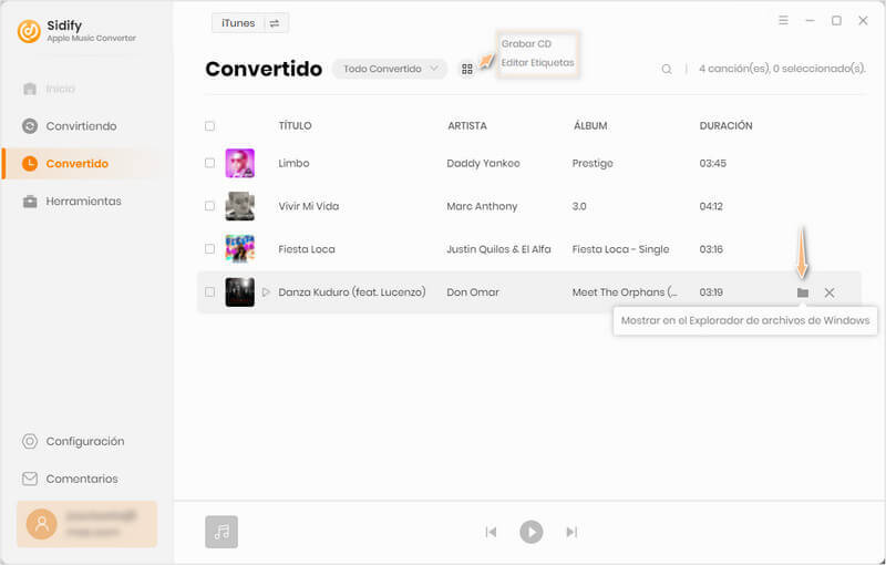 los archivos descargados de Apple Music