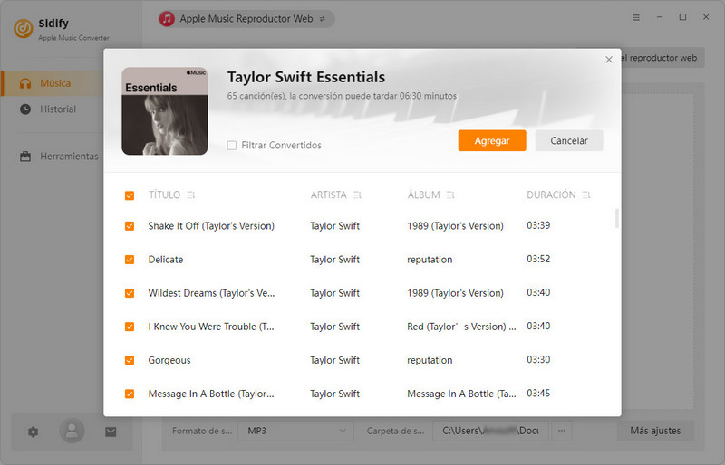agregar canciones a sidify