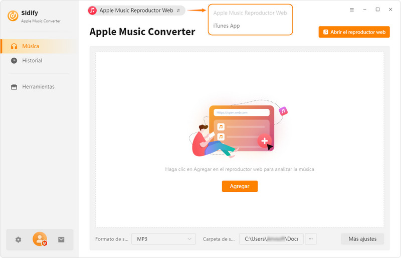 eligir el modo app o webplayer