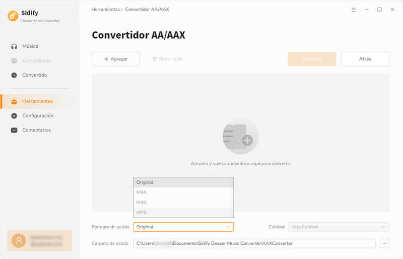 Convertir audiolibros de Audible en MP3