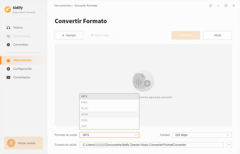 Convertir archivos de música locales