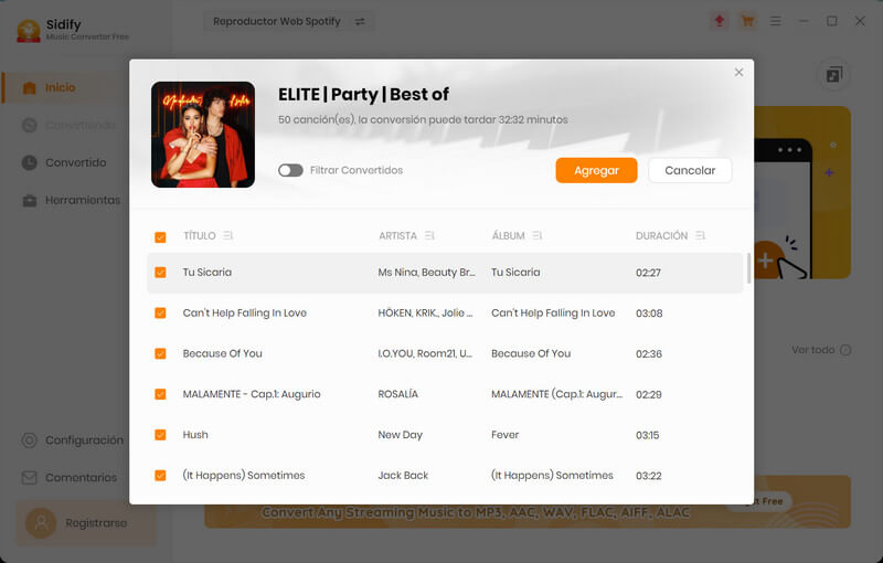 Agregar canciones a Spotify Music Converter