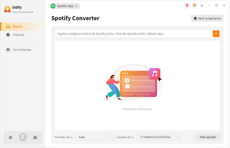 interfaz principal de spotify music converter