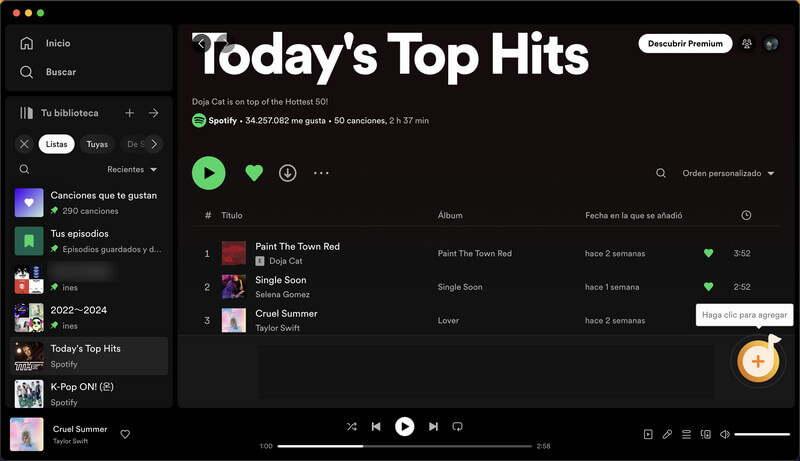 spotify webplayer interfaz