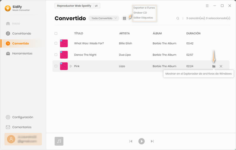 Encontrar los archivos MP3 y transferirlos a la unidad USB