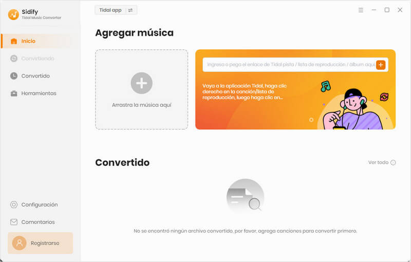 Sidify Tidal Converter Interfaz