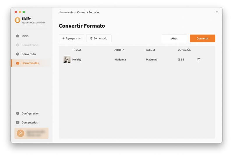 Convertir archivos de música locales