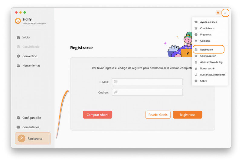 Registrar YouTube Music Converter