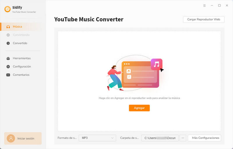 Interfaz principal de YouTube Music Converter