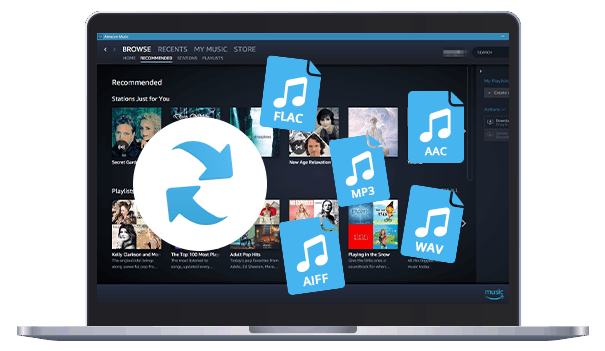 amazon music a MP3, AAC, FLAC, WAV, AIFF, ALAC