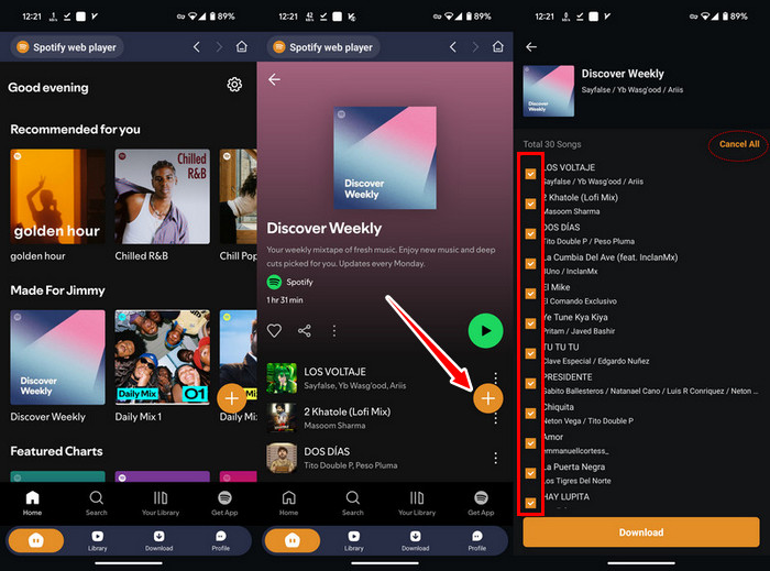 Añadir música de Spotify