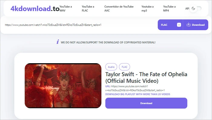 YouTube a FLAC Downloader