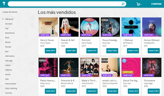 7digital — Descargas FLAC de alta resolución