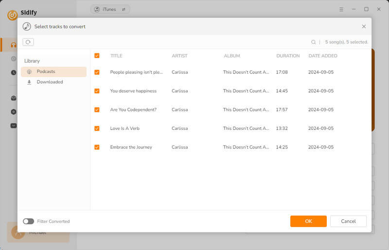Convertidor de podcasts de música de Apple de Sidify
