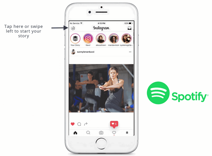 añadir música de spotify a instagram story