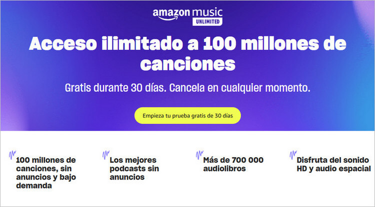 Prueba Amazon Music Unlimited gratis durante 30 días
