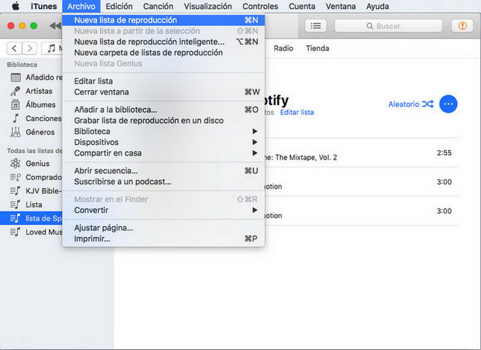 grabar spotify con itunes