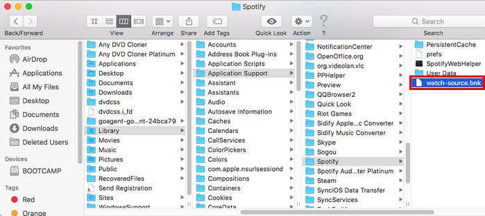 eliminar cache de spotify mac