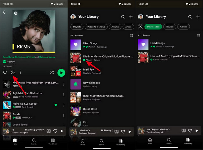 descargar música en Android con Spotify Premium