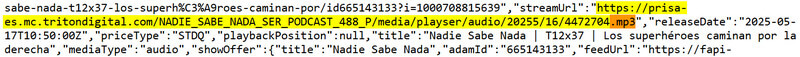 Extraer archivo MP3 de podcast de Apple