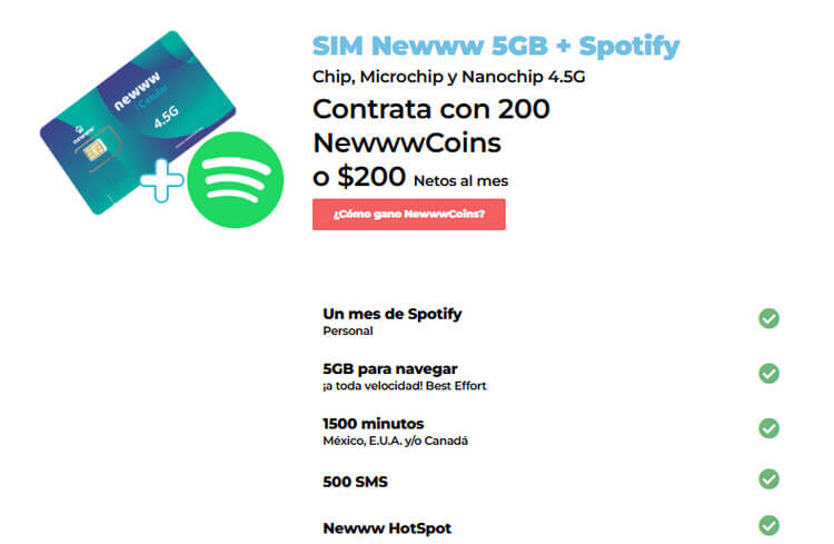 Consigue 1 mes de Spotify Premium gratis con SIM Newww