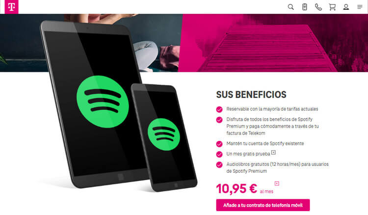 Consigue 1 mes de Spotify Premium gratis con Telekom en Alemania
