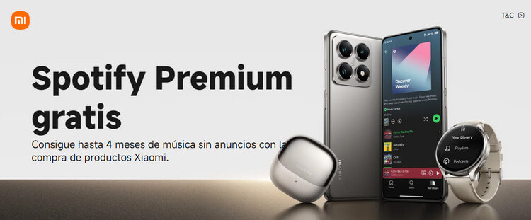 4 meses de Spotify Premium gratis con dispositivos Xiaomi