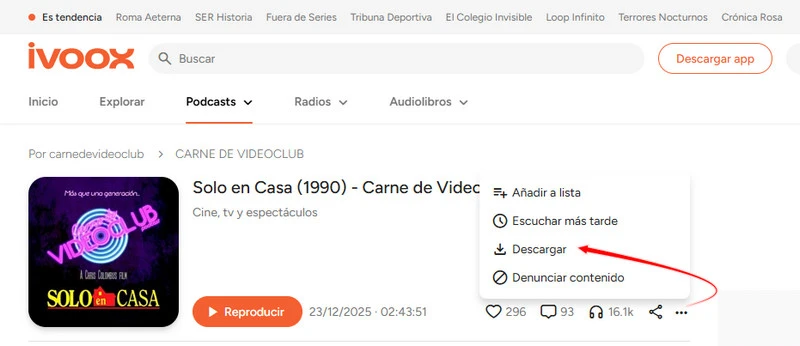 descargar iVoox MP3 en web