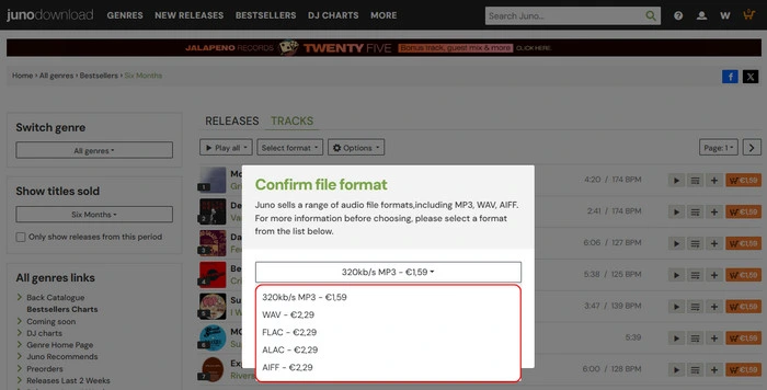 junodownload obtener musica wav