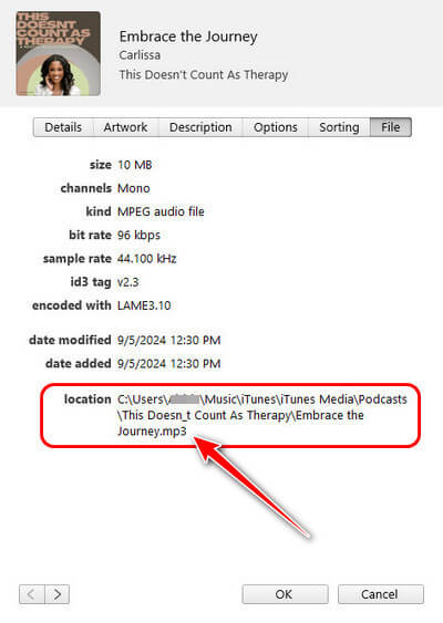 Podcasts MP3 de Apple descargados a través de iTunes