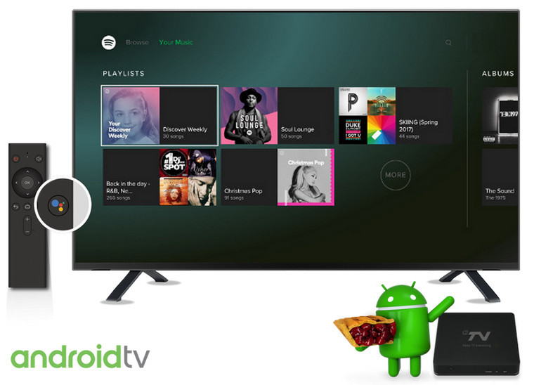 reproducir spotify music en android tv