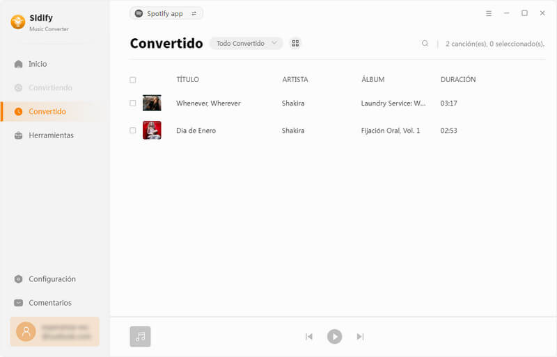 encontrar los archivos mp3 descargados de Spotify Receiptify