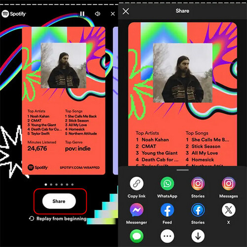 compartir tu Spotify Wrapped con amigos