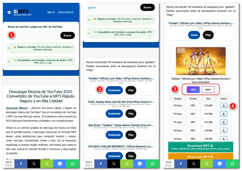 simp3 descargar MP3 y MP4 de YouTube