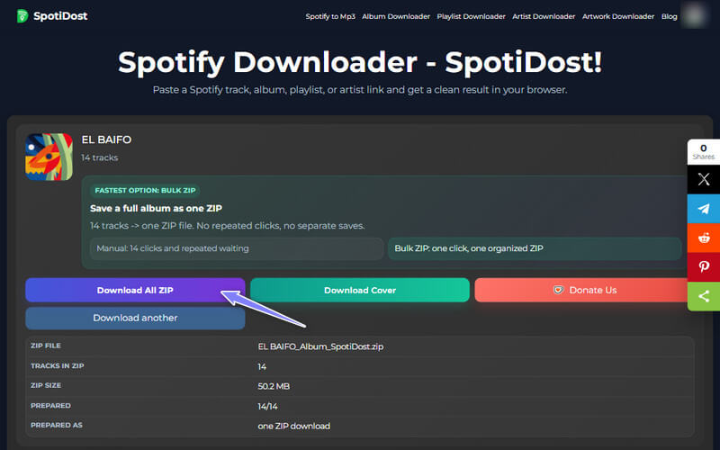 spotidost spotify album downloader