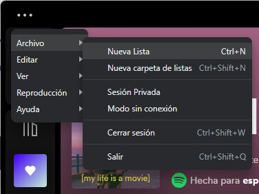 crear una nueva playlist spotify