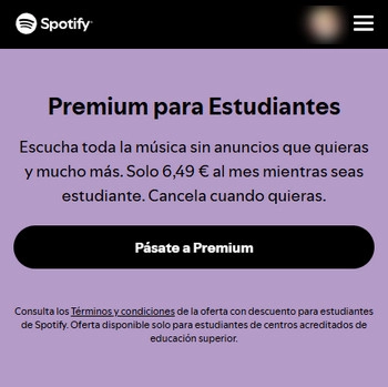 plan estudiantes Spotify