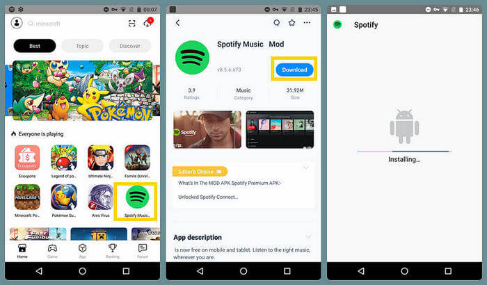 quitar spotify free modo aleatorio en android