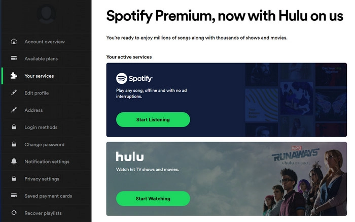 spotify premium con hulu en ee.uu.